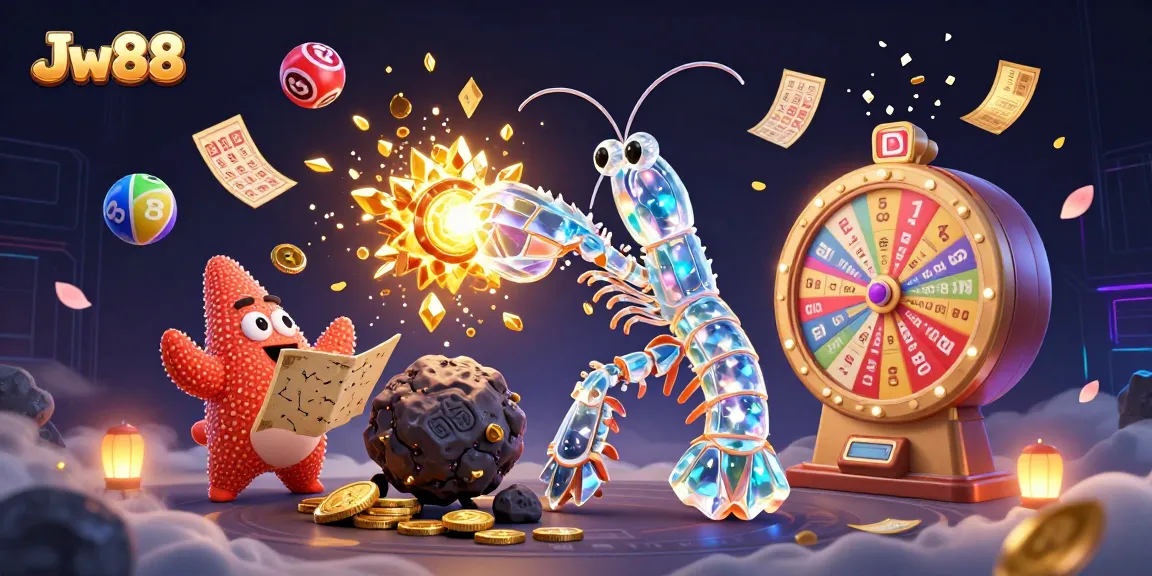 Experience thrilling wins at Jw88, featuring vibrant lottery balls, rewarding games, and animated characters!