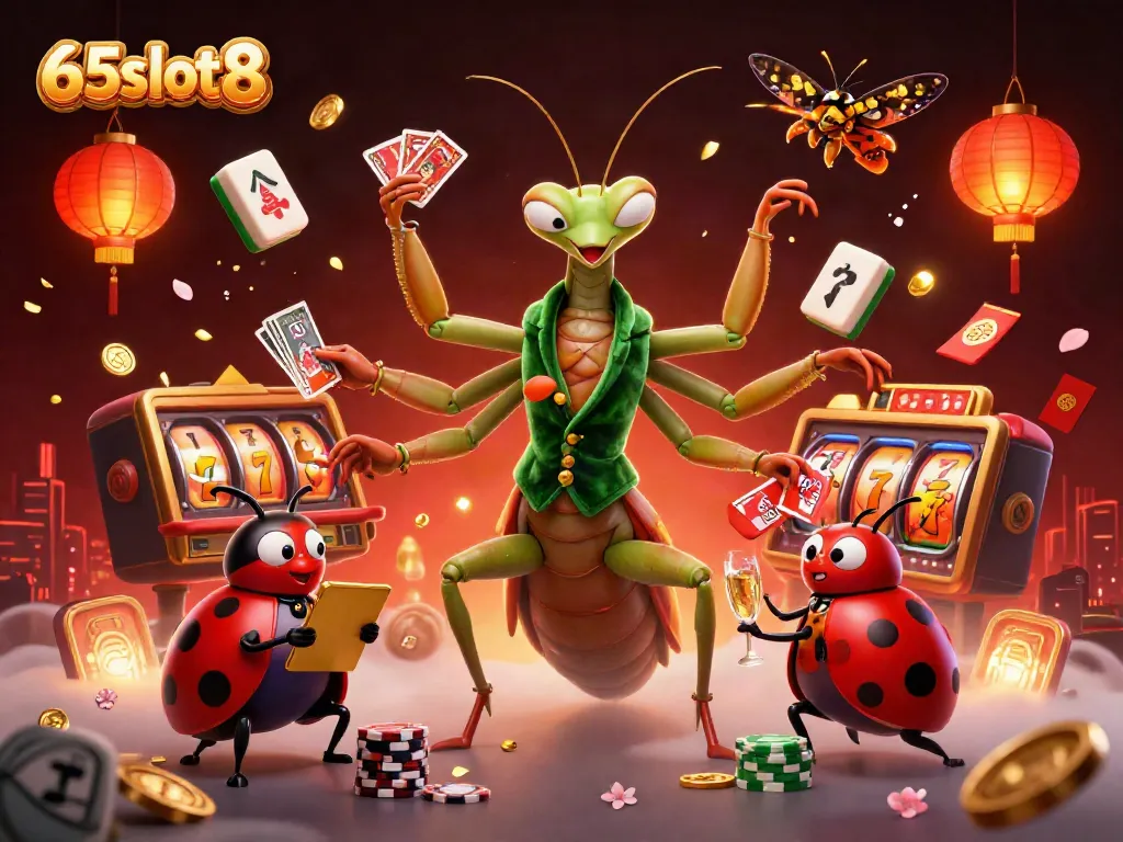 Experience thrilling wins at 65slot8, featuring engaging slot gameplay with vibrant characters and casino elements.