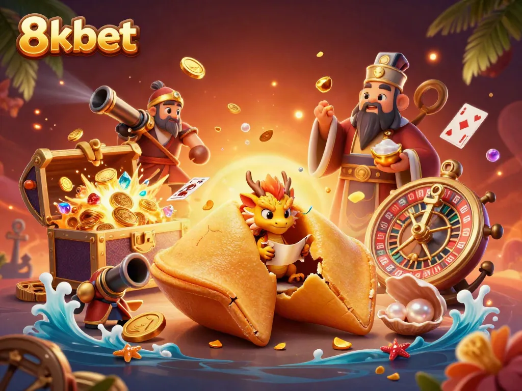 Engage in thrilling gameplay with 8kbet, showcasing 3D characters enjoying a vibrant casino atmosphere.